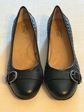 Croft & Barrow Black Ortholite Quilted Ballet Flats with Buckle